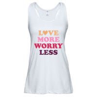 Love More Worry Less Inspiring Quote Ladies Essential Flowy Tank