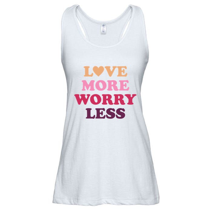 Love More Worry Less Inspiring Quote Ladies Essential Flowy Tank