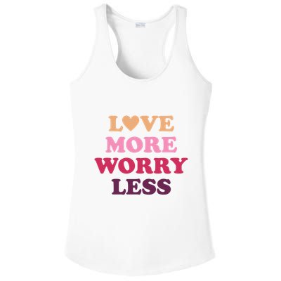 Love More Worry Less Inspiring Quote Ladies PosiCharge Competitor Racerback Tank