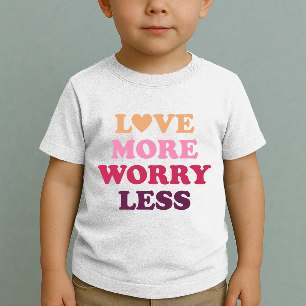 Love More Worry Less Inspiring Quote Toddler T-Shirt