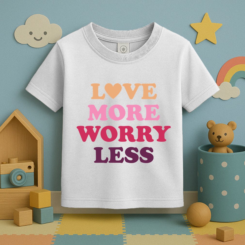 Love More Worry Less Inspiring Quote Toddler T-Shirt