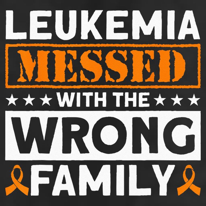Leukemia Messed With The Wrong Family Leukemia Awareness 7 Panel Mesh Trucker Snapback Hat