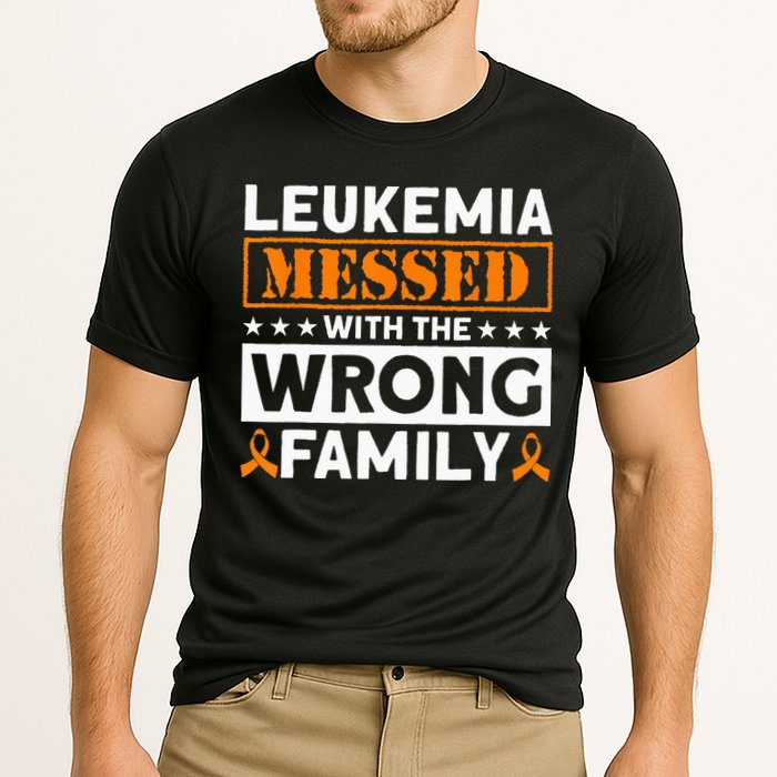 Leukemia Messed With The Wrong Family Leukemia Awareness Performance Shirt