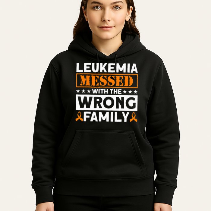 Leukemia Messed With The Wrong Family Leukemia Awareness Hoodie