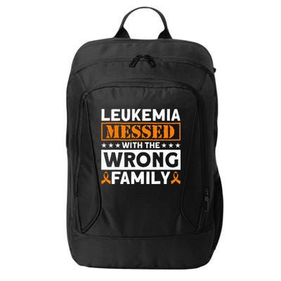 Leukemia Messed With The Wrong Family Leukemia Awareness City Backpack