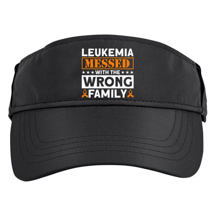 Leukemia Messed With The Wrong Family Leukemia Awareness Adult Drive Performance Visor