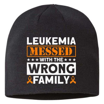 Leukemia Messed With The Wrong Family Leukemia Awareness Sustainable Beanie