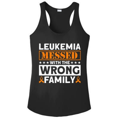 Leukemia Messed With The Wrong Family Leukemia Awareness Ladies PosiCharge Competitor Racerback Tank