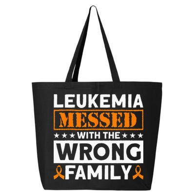 Leukemia Messed With The Wrong Family Leukemia Awareness 25L Jumbo Tote