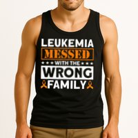 Leukemia Messed With The Wrong Family Leukemia Awareness Tank Top