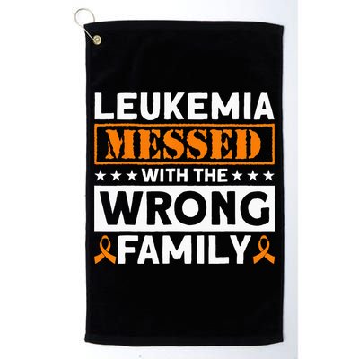 Leukemia Messed With The Wrong Family Leukemia Awareness Golf Towel