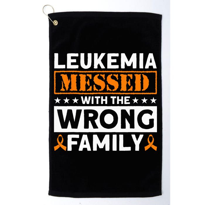 Leukemia Messed With The Wrong Family Leukemia Awareness Golf Towel