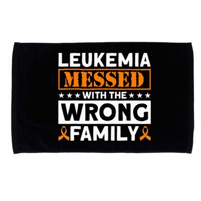 Leukemia Messed With The Wrong Family Leukemia Awareness Microfiber Hand Towel