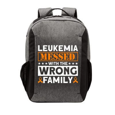 Leukemia Messed With The Wrong Family Leukemia Awareness Vector Backpack
