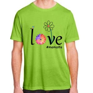 Love #Memalife Watercolor Flower Bird Grandma Mother's Day Gift Adult ChromaSoft Performance T-Shirt