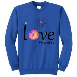 Love #Memalife Watercolor Flower Bird Grandma Mother's Day Gift Sweatshirt