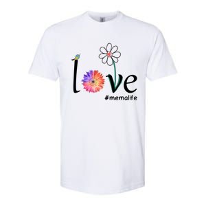 Love #Memalife Watercolor Flower Bird Grandma Mother's Day Gift Softstyle CVC T-Shirt