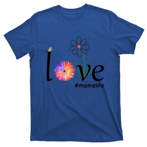 Love #Memelife Watercolor Flower Bird Grandma Mother's Day Gift T-Shirt