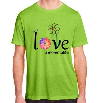 Love #Mommalife Watercolor Flower Bird Cute Mother's Day Gift Adult ChromaSoft Performance T-Shirt