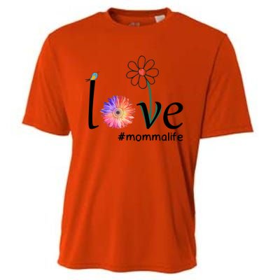 Love #Mommalife Watercolor Flower Bird Cute Mother's Day Gift Cooling Performance Crew T-Shirt