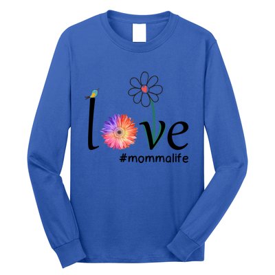 Love #Mommalife Watercolor Flower Bird Cute Mother's Day Gift Long Sleeve Shirt