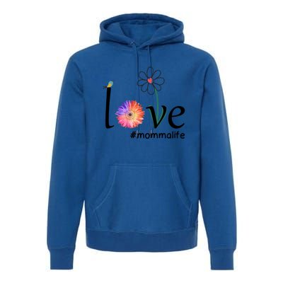 Love #Mommalife Watercolor Flower Bird Cute Mother's Day Gift Premium Hoodie