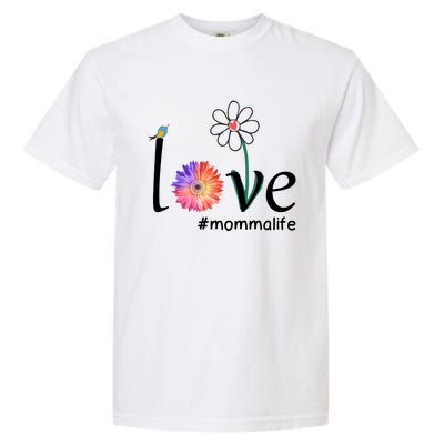 Love #Mommalife Watercolor Flower Bird Cute Mother's Day Gift Garment-Dyed Heavyweight T-Shirt