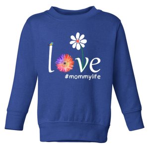 Love #Mommylife Watercolor Flower Bird Cute Mother's Day Gift Toddler Sweatshirt