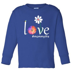 Love #Mommylife Watercolor Flower Bird Cute Mother's Day Gift Toddler Long Sleeve Shirt