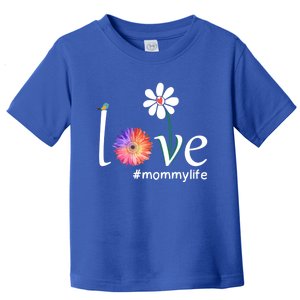 Love #Mommylife Watercolor Flower Bird Cute Mother's Day Gift Toddler T-Shirt