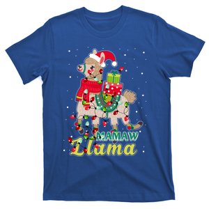 Llama Mamaw Wear Santa Hat Xmas Pajama Outfit Funny Gift Cute Gift T-Shirt