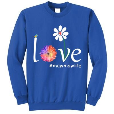 Love #Mawmawlife Watercolor Flower Bird Grandma Mother's Day Gift Sweatshirt