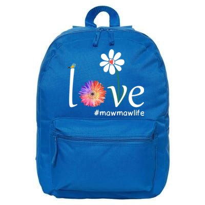 Love #Mawmawlife Watercolor Flower Bird Grandma Mother's Day Gift 16 in Basic Backpack