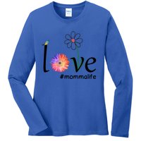 Love #Mommalife Watercolor Flower Bird Cute Mother's Day Gift Ladies Long Sleeve Shirt