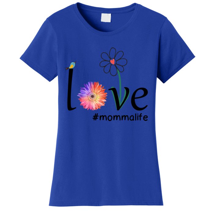 Love #Mommalife Watercolor Flower Bird Cute Mother's Day Gift Women's T-Shirt