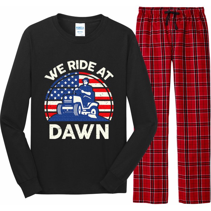 Lawn Mowing We Ride At Dawn Lawn Mower Long Sleeve Pajama Set