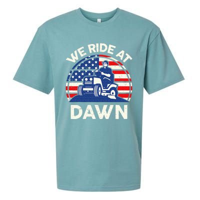 Lawn Mowing We Ride At Dawn Lawn Mower Sueded Cloud Jersey T-Shirt