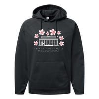 Lincoln Memorial Washington Dc Monut Cherry Blossoms Performance Fleece Hoodie