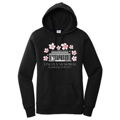 Lincoln Memorial Washington Dc Monut Cherry Blossoms Women's Pullover Hoodie