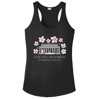 Lincoln Memorial Washington Dc Monut Cherry Blossoms Ladies PosiCharge Competitor Racerback Tank