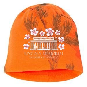 Lincoln Memorial Washington Dc Monut Cherry Blossoms Kati - Camo Knit Beanie