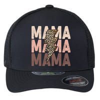 Leopard Mama With Thunder Bolt Lightning Bolt Flexfit Unipanel Trucker Cap