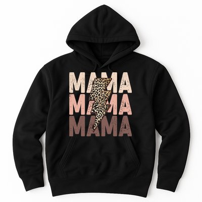 Leopard Mama With Thunder Bolt Lightning Bolt Hoodie