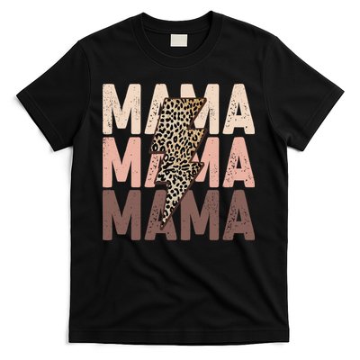 Leopard Mama With Thunder Bolt Lightning Bolt T-Shirt