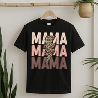Leopard Mama With Thunder Bolt Lightning Bolt T-Shirt