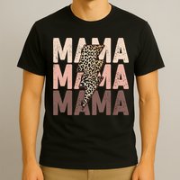 Leopard Mama With Thunder Bolt Lightning Bolt T-Shirt