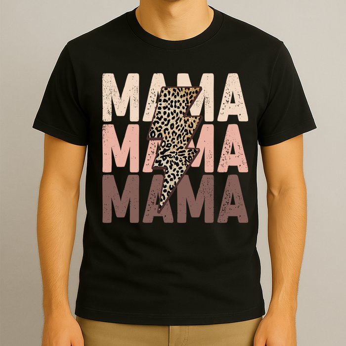 Leopard Mama With Thunder Bolt Lightning Bolt T-Shirt
