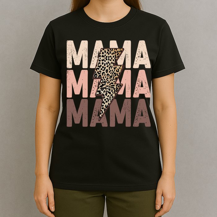 Leopard Mama With Thunder Bolt Lightning Bolt T-Shirt