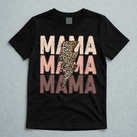 Leopard Mama With Thunder Bolt Lightning Bolt T-Shirt