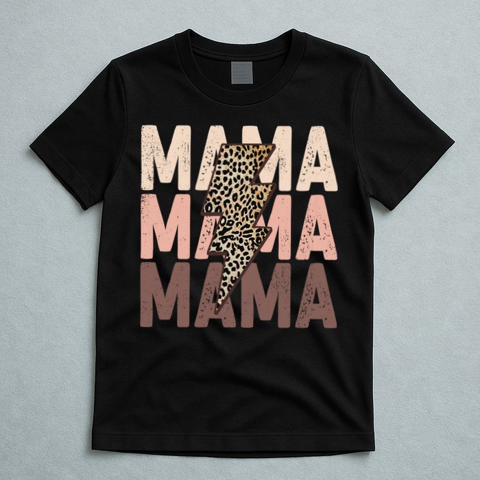 Leopard Mama With Thunder Bolt Lightning Bolt T-Shirt